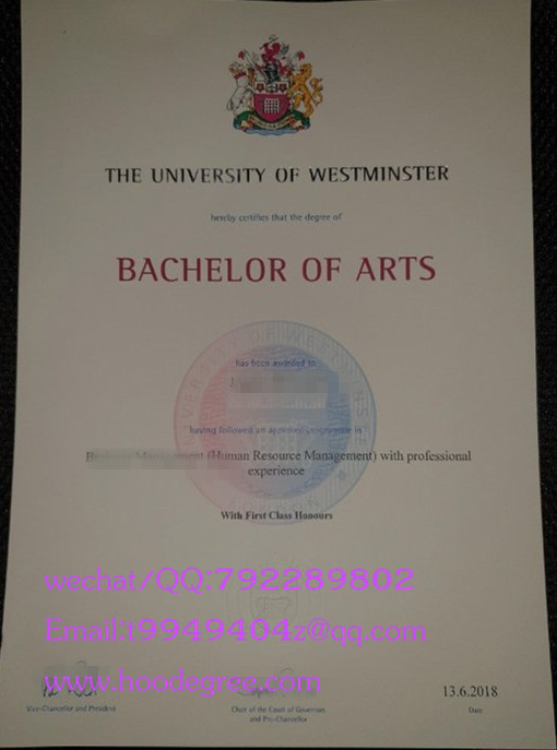 英国威敏斯特大学毕业证University of Westminster degree certificate