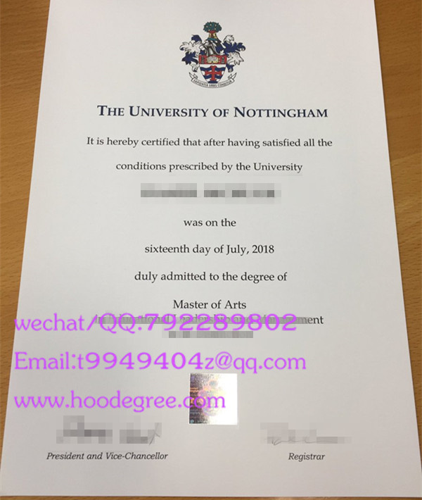 英国若丁汉大学毕业证university of nottingham degree certificate