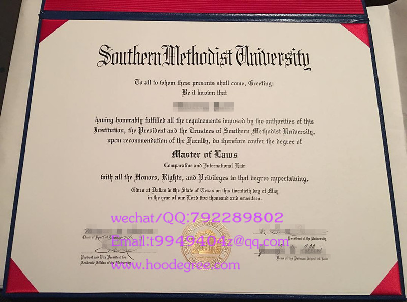 美国南卫理公会大学毕业证Southern Methodist University degree certificate