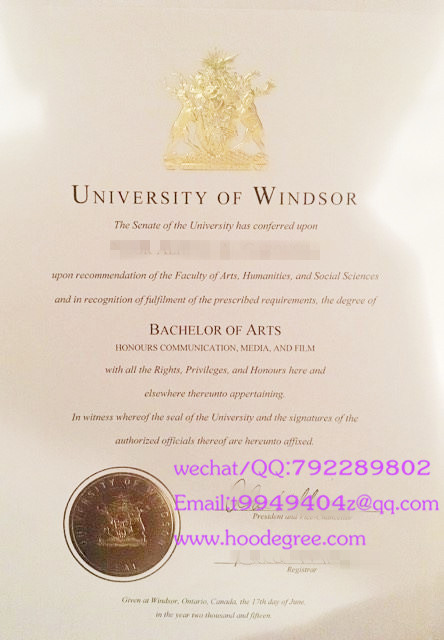 加拿大温莎大学毕业证University of Windsor degree certificate