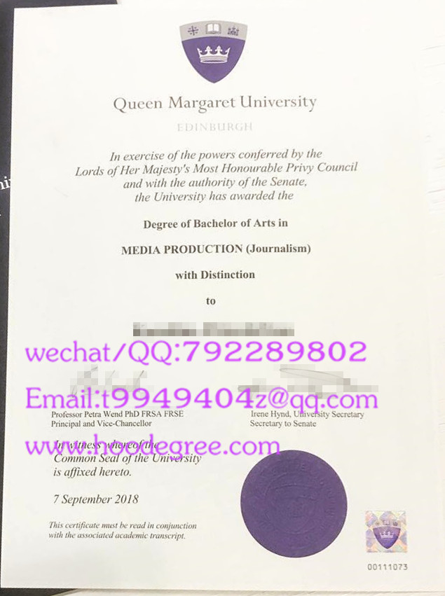 queen margaret university degree certificate英国玛格丽特皇后大学毕业证