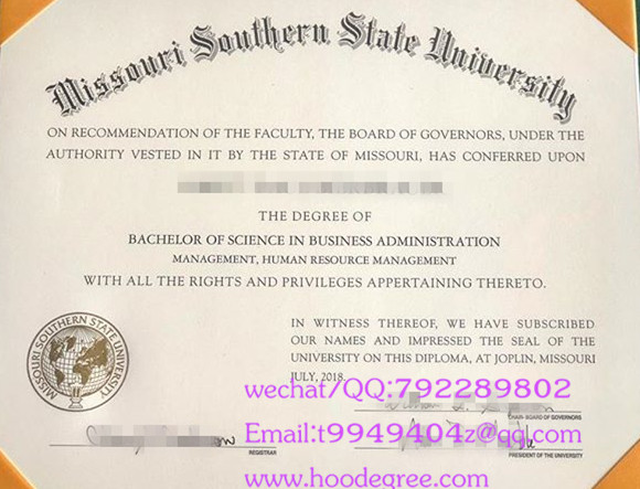 美国密苏里南方州立大学毕业证Missouri Southern State University diploma