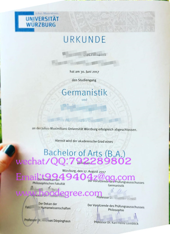 德国维尔茨堡大学毕业证Julius-Maximilians-Universität Würzburg degree certificate