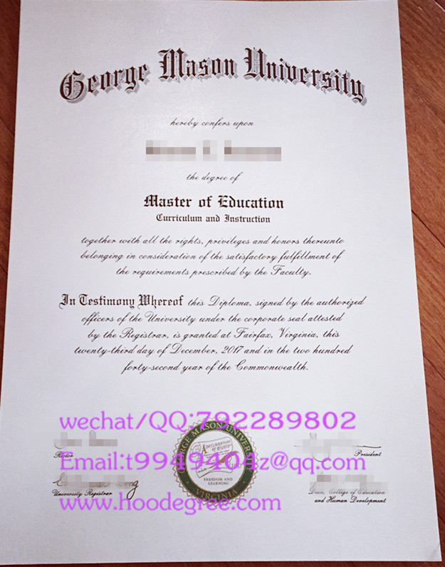 美国乔治梅森大学毕业证George Mason University degree certificate