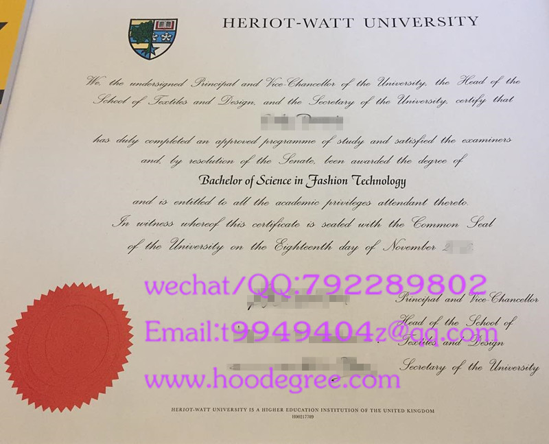 heriot- watt university degree certificate
