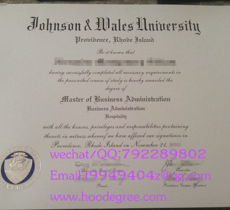 美国约翰逊威尔士大学毕业证Johnson & Wales University diploma