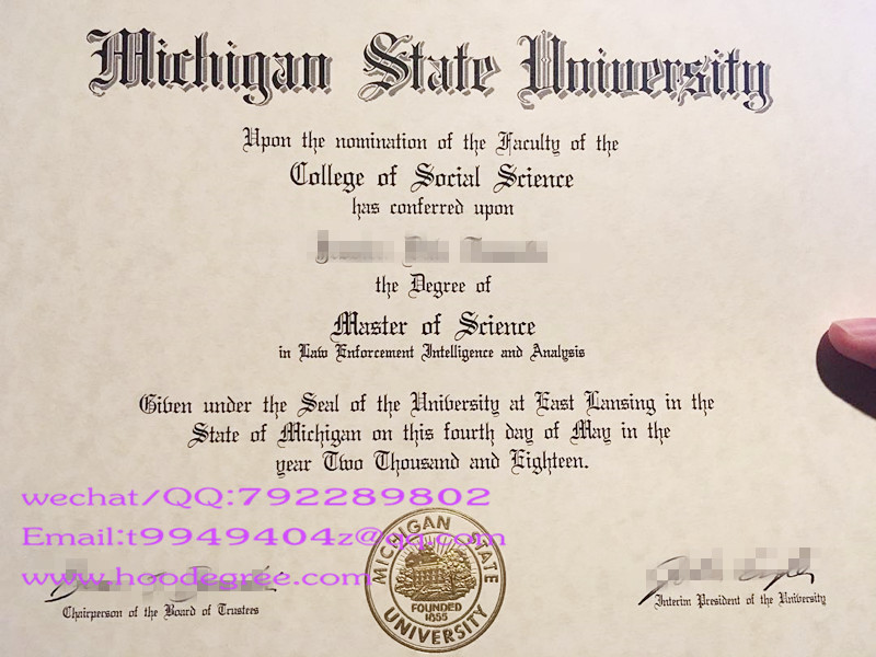 密歇根州立大学硕士毕业证Michigan State University degree certificate