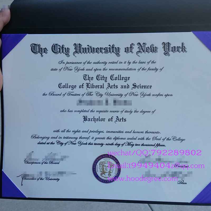 美国纽约市立大学毕业证The City University of New York degree certificate
