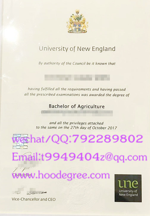 universsity of new england degree certificate澳大利亚新英格兰大学毕业证