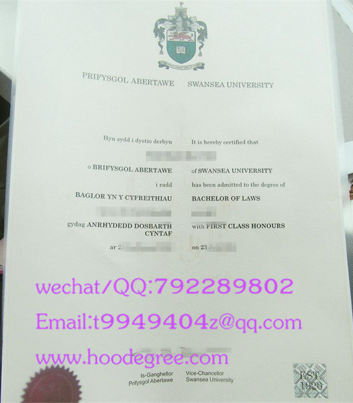 Swansea University degree certificate英国斯望西大学毕业证书