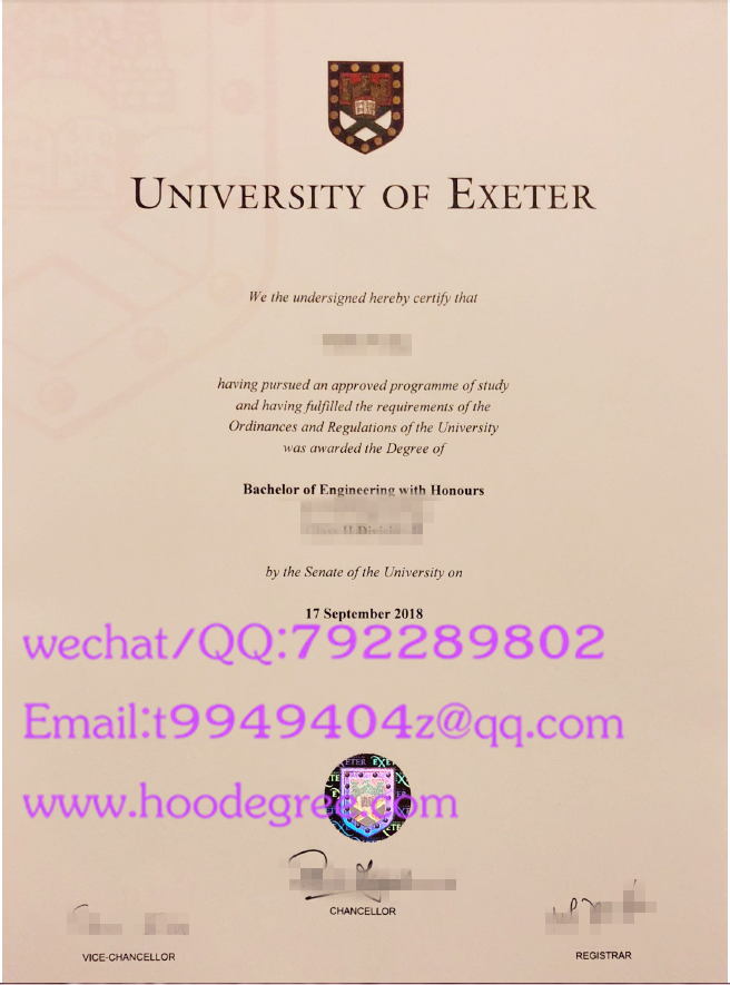 university of exeter degree certificate埃克塞特大学毕业证