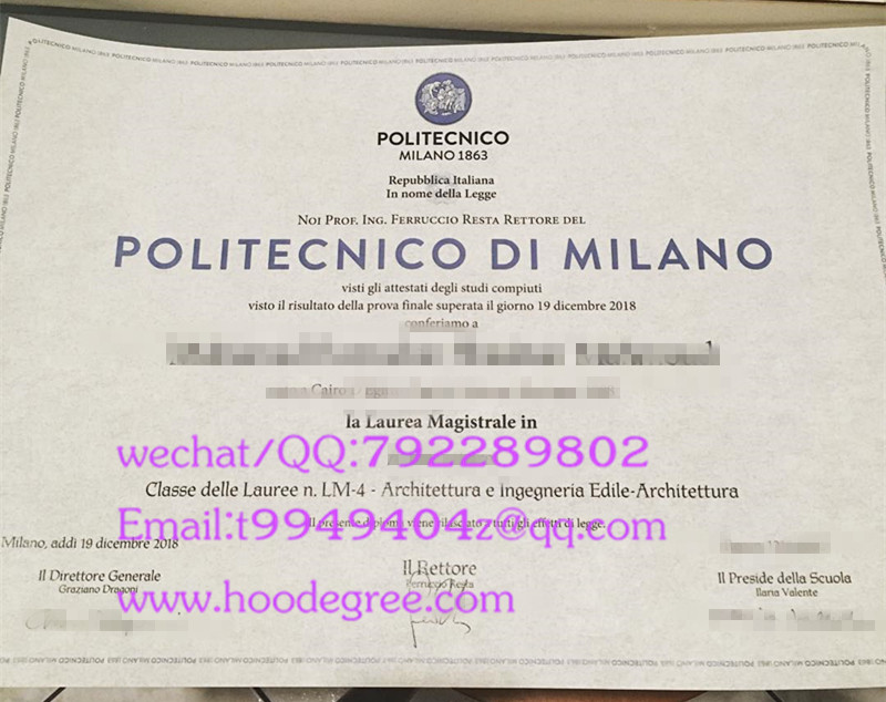 Politecnico di Milano diploma米兰理工大学毕业证书