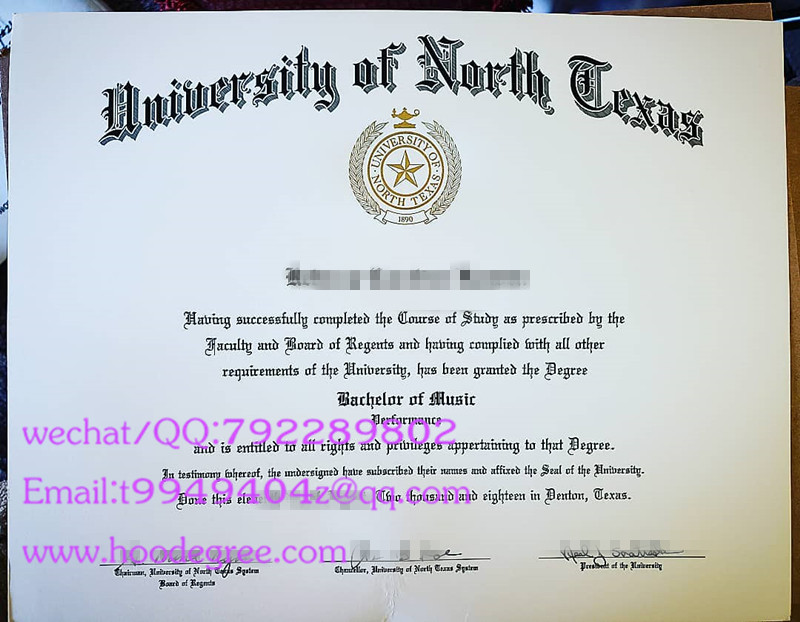 university of north texas degree certificate北德克萨斯大学毕业证书