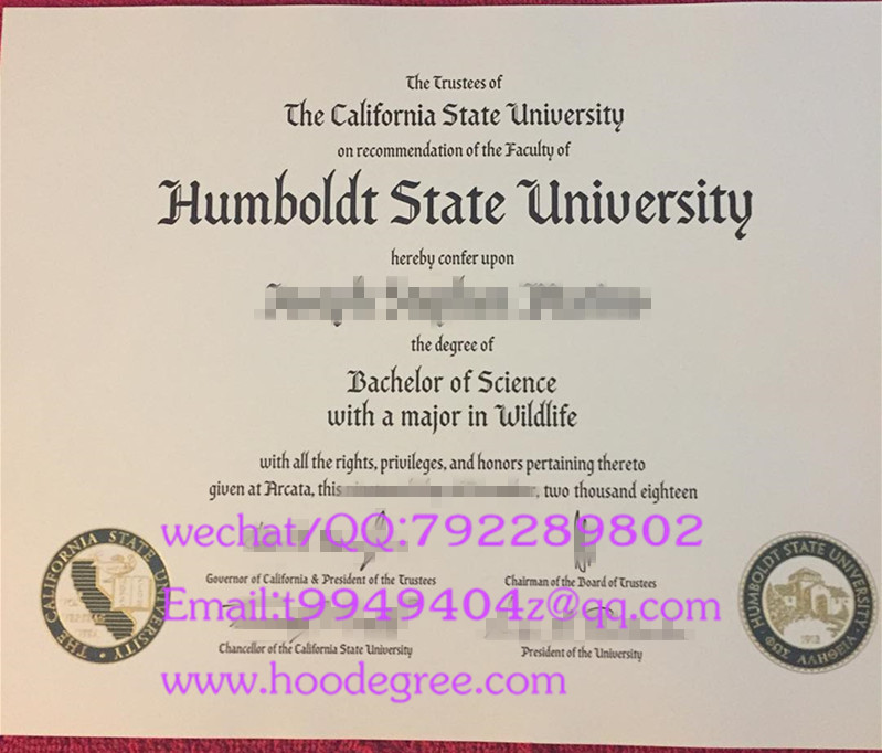 humboldt state university degree certificate加州州立大学分校洪堡州立大学毕业证书
