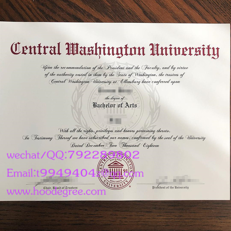 central washington university degree certificate中央华盛顿大学毕业证书