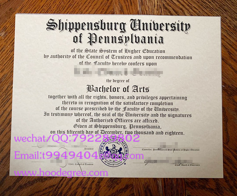 shippensburg university of pennsylvania graduation certificate宾州西盆斯贝格大学