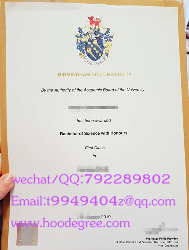 birmingham city university graduation certificate伯明翰城市大学毕业证书2019
