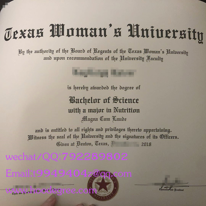 Texas Woman's University degree certificate德州女子大学毕业证书