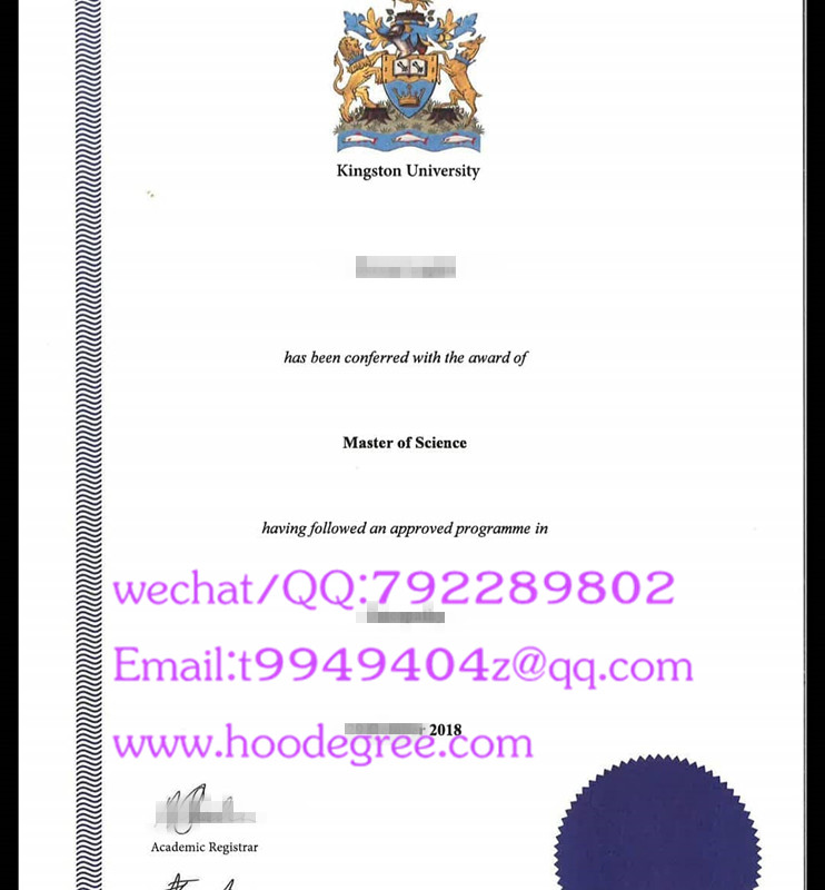 kingston university graduation certificate金斯顿大学毕业证书