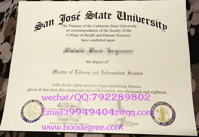 San Jose State University graduation certificate圣何塞州立大学毕业证书