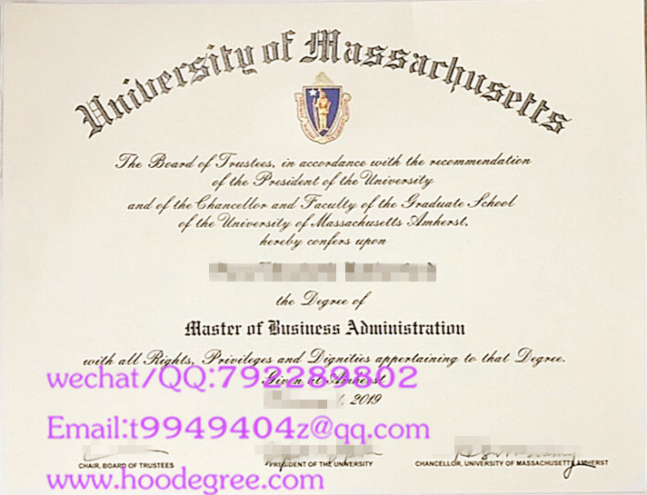 University of Massachusetts graduation certificate麻省大学2019毕业证书