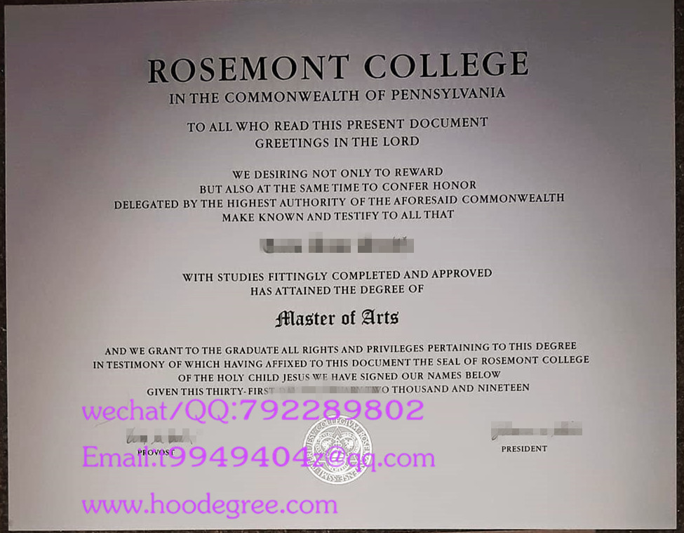 Rosemont college degree certificate罗斯蒙特学院毕业证书