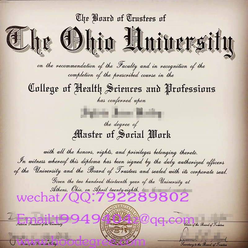 the Ohio university graduation certificate俄亥俄大学毕业证书