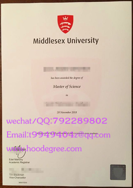Middlesex University graduation certificate密德萨斯大学毕业证书