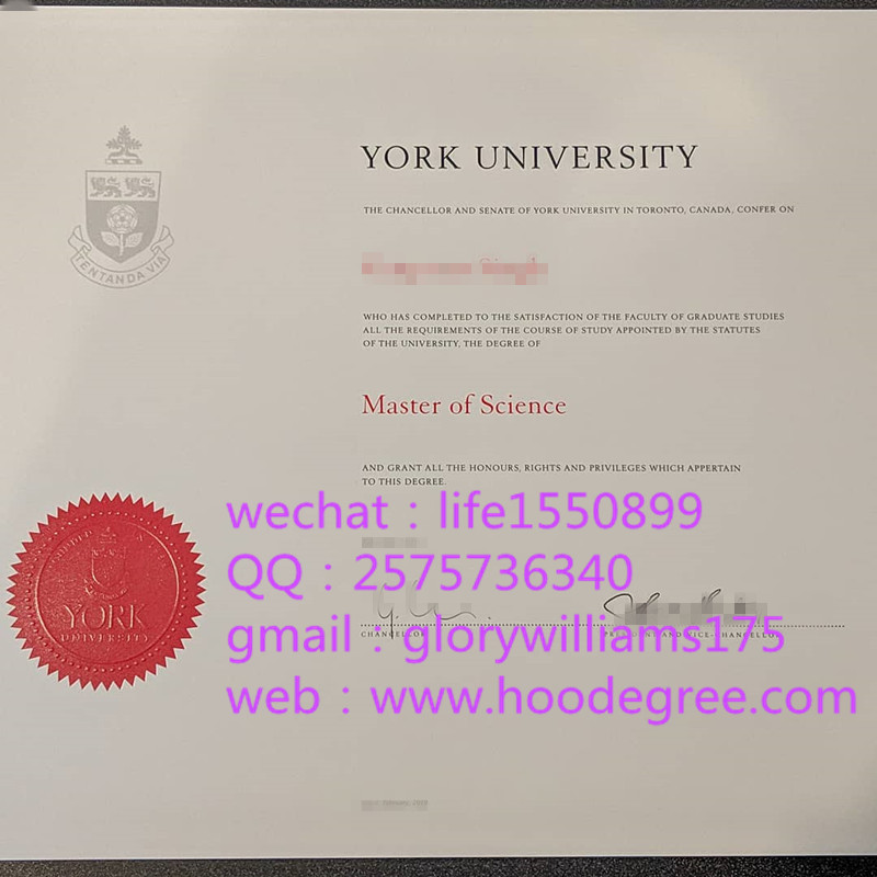 diploma from York University加拿大约克大学毕业证书2019