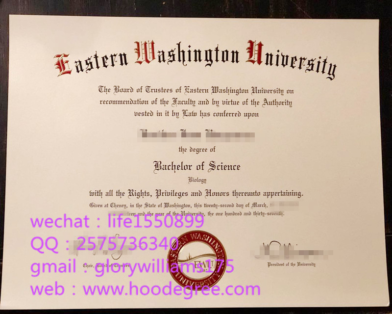 east washington university degree certificate东华盛顿大学毕业证书