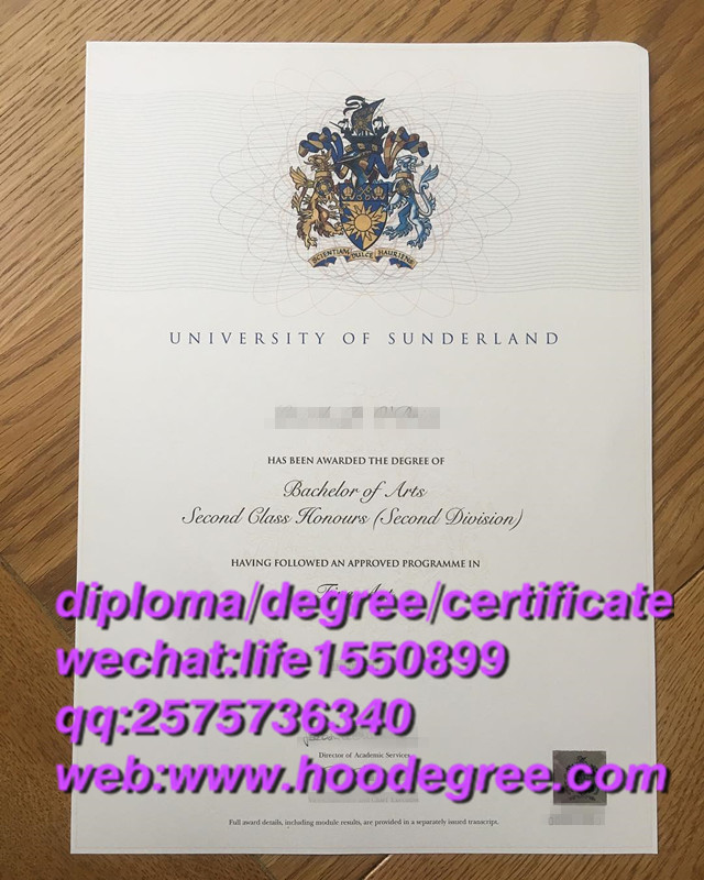degree certificate from University of Sunderland桑德兰大学毕业证书