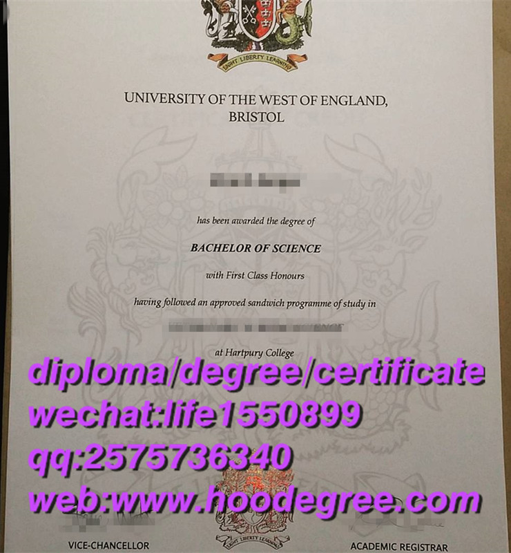diploma from University of the West of England西英格兰大学毕业证书