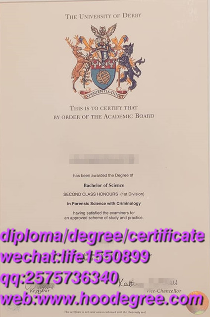 diploma from The University of Derby德比大学毕业证书