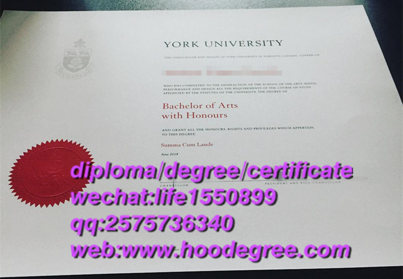 diploma from York University约克大学毕业证书
