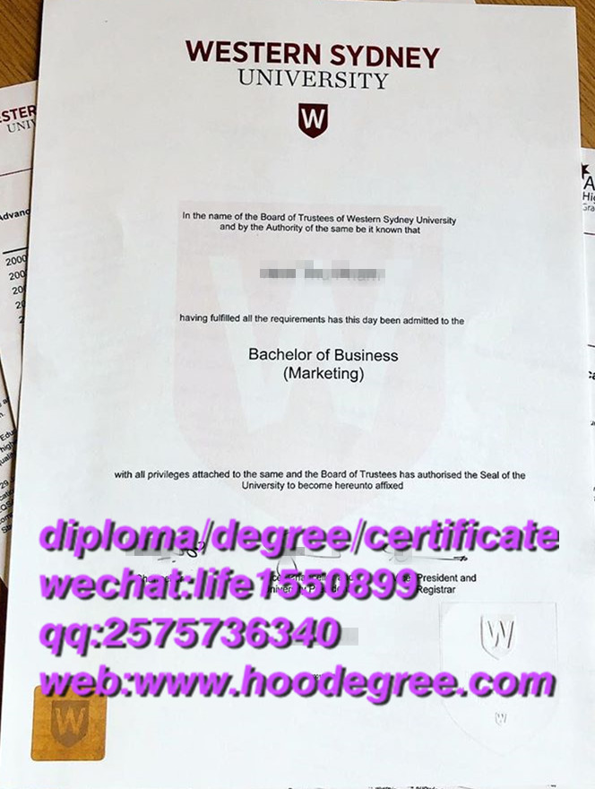 degree certificate from University of Western Sydney西悉尼大学毕业证书