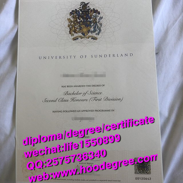 diploma from the University of Sunderland桑德兰大学毕业证书