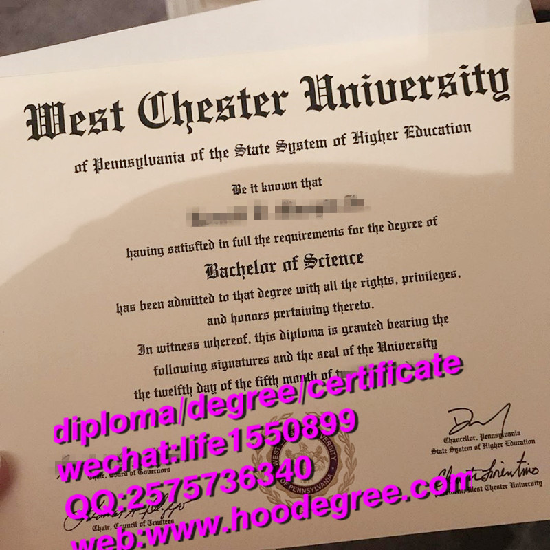 diploma of West Chester University宾州西彻斯特大学毕业证书