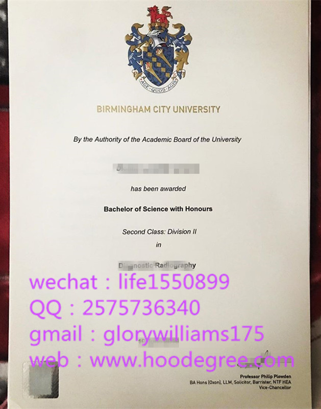 diploma from Birmingham City University伯明翰城市大学毕业证书