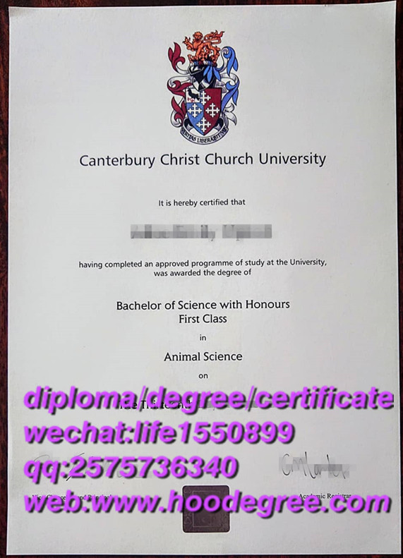 diploma of Canterbury Christ Church University坎特伯雷基督大学毕业证书