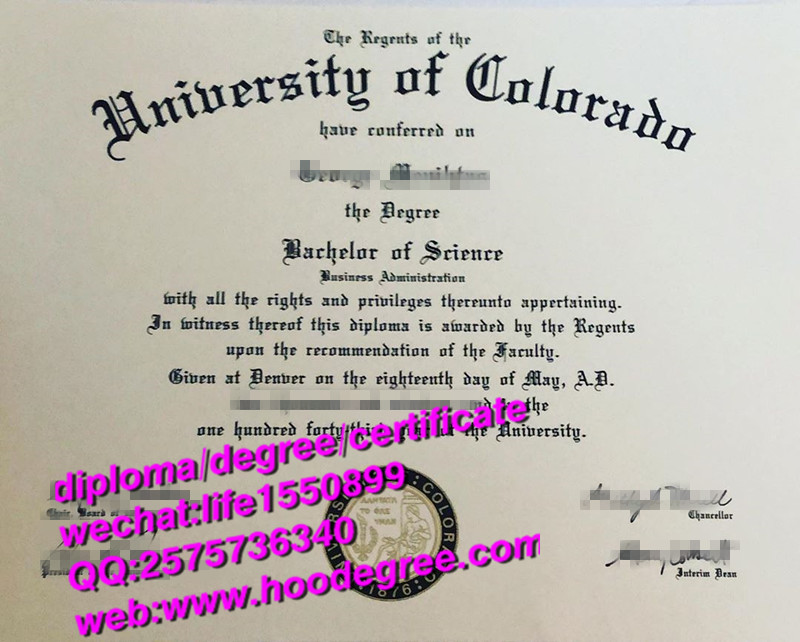 diploma from University of Colorado科罗拉多大学毕业证书