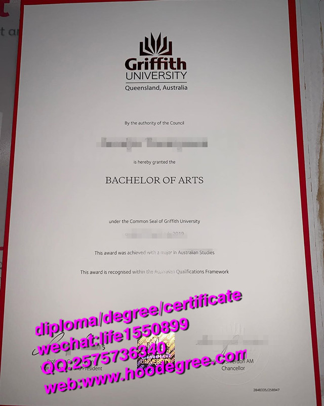diploma of Griffith University格里菲斯大学毕业证书