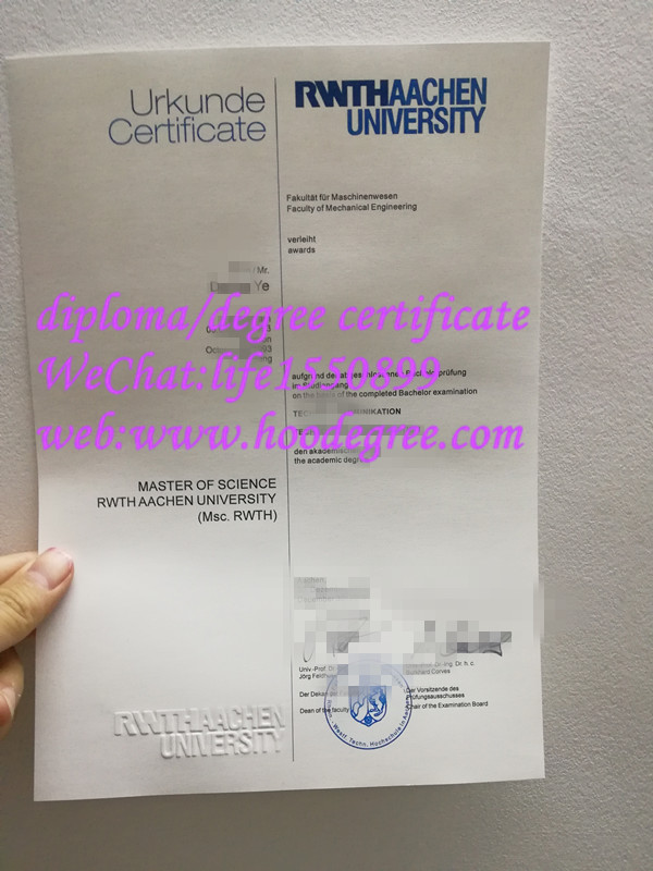 亚琛工业大学毕业证书certificate of RWTH Aachen University